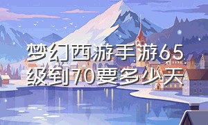 梦幻西游手游65级到70要多少天（梦幻西游手游70升级到80需要几天）