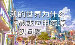 我的世界为什么下载或应用资源出现问题