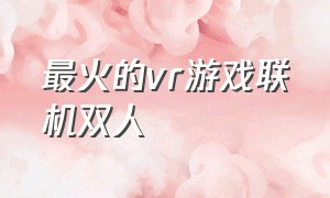 最火的vr游戏联机双人