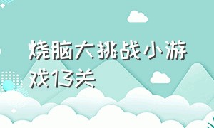 烧脑大挑战小游戏13关（益智烧脑小游戏）