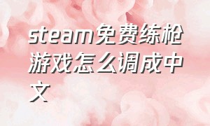 steam免费练枪游戏怎么调成中文