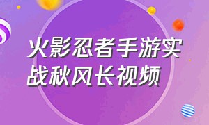 火影忍者手游实战秋风长视频