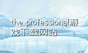 the professional游戏下载网站