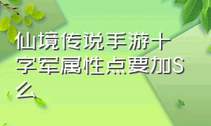 仙境传说手游十字军属性点要加S么