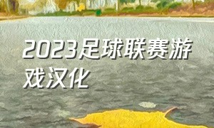 2023足球联赛游戏汉化