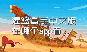 灌篮高手中文版在哪个app看