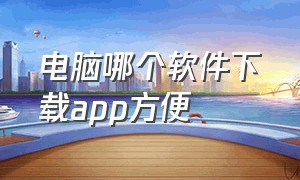 电脑哪个软件下载app方便