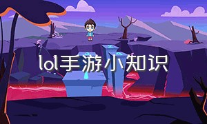 lol手游小知识（lol手游基本常识大全）