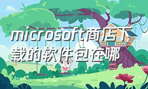 microsoft商店下载的软件包在哪