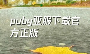 pubg亚服下载官方正版