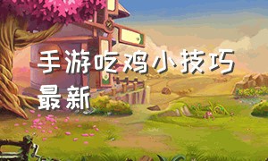 手游吃鸡小技巧最新（手游吃鸡教学小技巧）