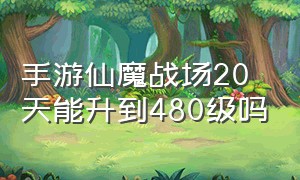 手游仙魔战场20天能升到480级吗