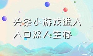 头条小游戏进入入口双人生存