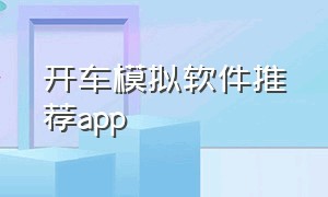 开车模拟软件推荐app（新手开车有什么软件可以模拟）