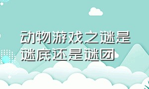 动物游戏之谜是谜底还是谜团（动物游戏之谜讲述了几种游戏）