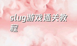 slug游戏通关教程