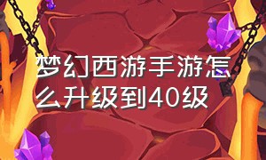 梦幻西游手游怎么升级到40级（梦幻西游手游40到50级怎么升级快）