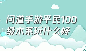 问道手游平民100级木系玩什么好