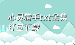 心灵猎手txt全集打包下载