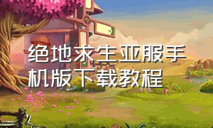 绝地求生亚服手机版下载教程