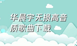 华晨宇无损高音质歌曲下载（华晨宇歌曲下载免费mp3）