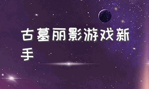 古墓丽影游戏新手