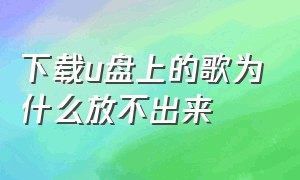 下载u盘上的歌为什么放不出来