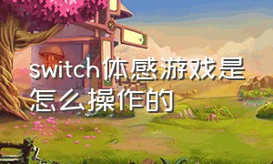 switch体感游戏是怎么操作的