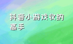 抖音小游戏收纳高手（抖音小游戏入口收纳达人）