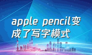 apple pencil变成了写字模式（apple pencil usb-c和二代区别）