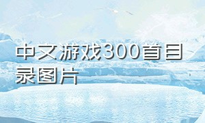 中文游戏300首目录图片