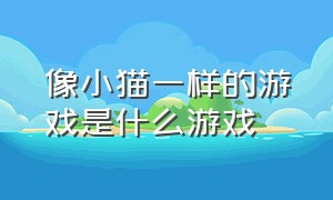 像小猫一样的游戏是什么游戏（有一款游戏叫做会说话的小猫）