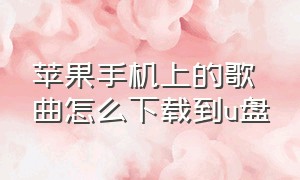 苹果手机上的歌曲怎么下载到u盘（苹果手机上的歌曲怎么下载到u盘上面）