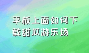 平板上面如何下载甜瓜游乐场（怎么用苹果平板下载甜瓜游乐场）