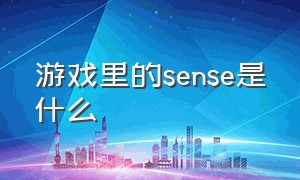 游戏里的sense是什么