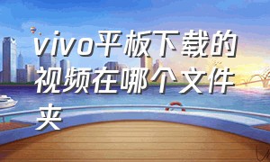 vivo平板下载的视频在哪个文件夹