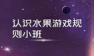 认识水果游戏规则小班（认识水果游戏规则小班教案反思）