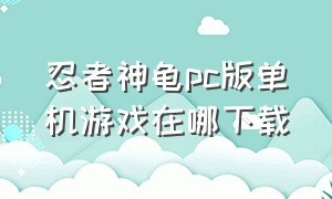 忍者神龟pc版单机游戏在哪下载