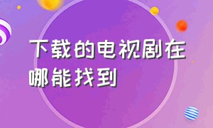 下载的电视剧在哪能找到