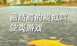 画质高的模拟驾驶类游戏