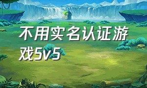 不用实名认证游戏5v5