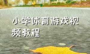 小学体育游戏视频教程