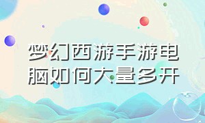 梦幻西游手游电脑如何大量多开