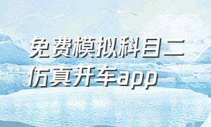 免费模拟科目二仿真开车app