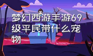 梦幻西游手游69级平民带什么宠物