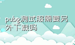 pubg测试服需要另外下载吗