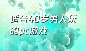 适合40岁男人玩的pc游戏