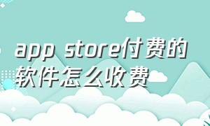 app store付费的软件怎么收费（app store怎么购买付费软件）