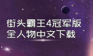 街头霸王4冠军版全人物中文下载