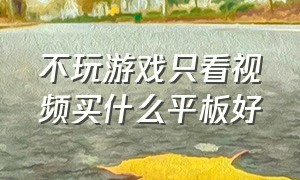 不玩游戏只看视频买什么平板好